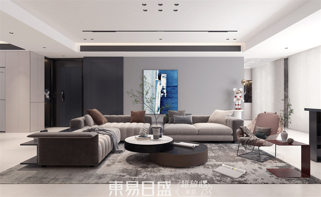 东望府-150平米三居室-现代简约风格案例赏析装修设计理念