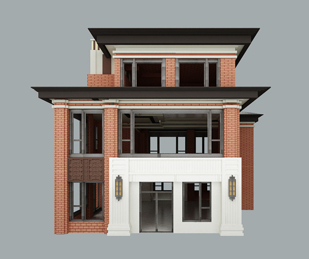 爱伦坡-联排别墅360m²-新中式风格案例赏析装修设计理念