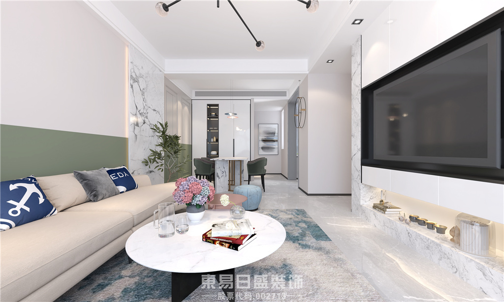 滨河阳光-120平米三居室-现代简约风格案例装修设计理念