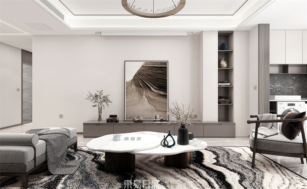 柳溪美芦-180平米三居室-新中式风格案例赏析装修设计理念