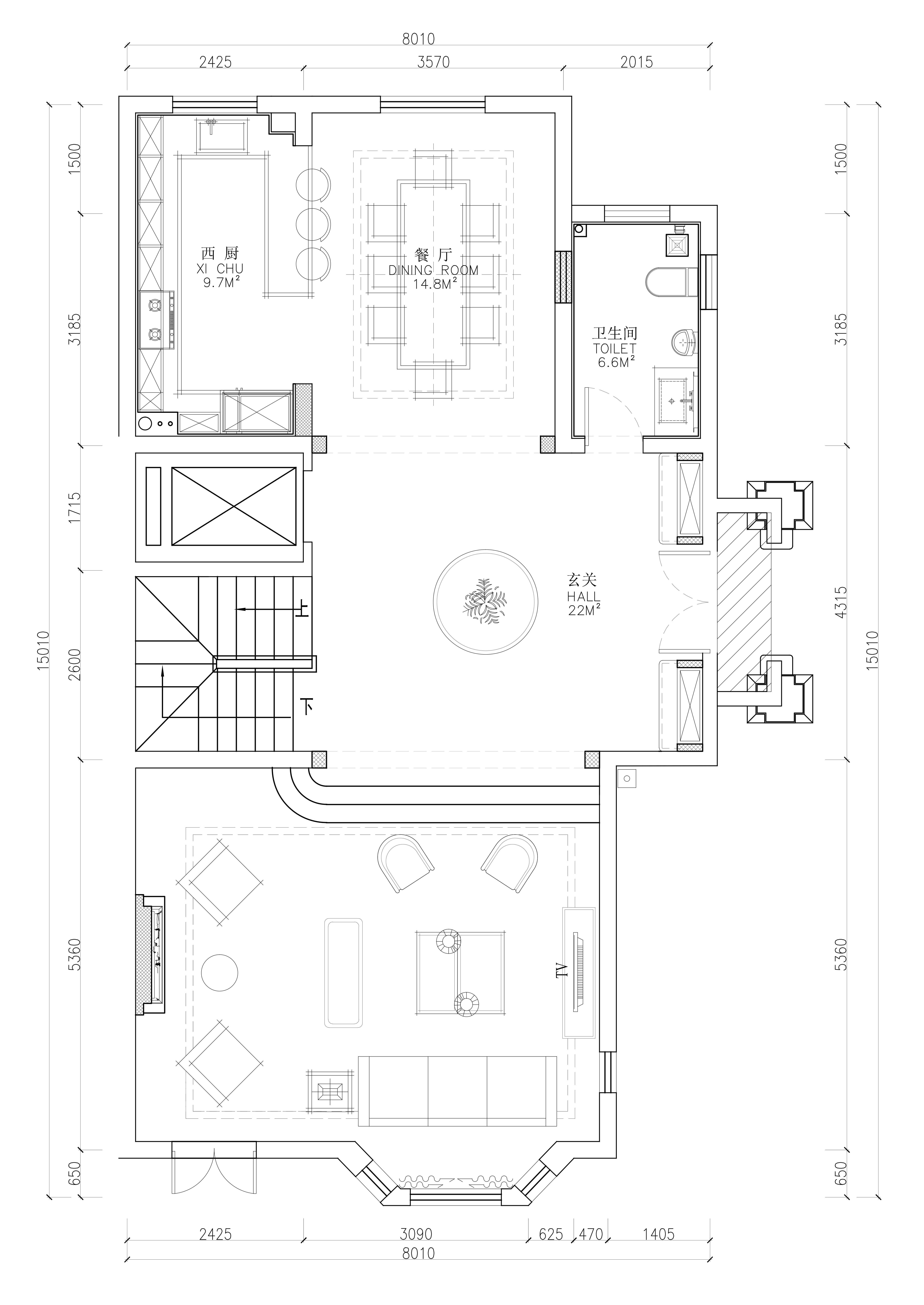 鲁商凤凰城-联排别墅420㎡-美式风格案例赏析装修设计理念