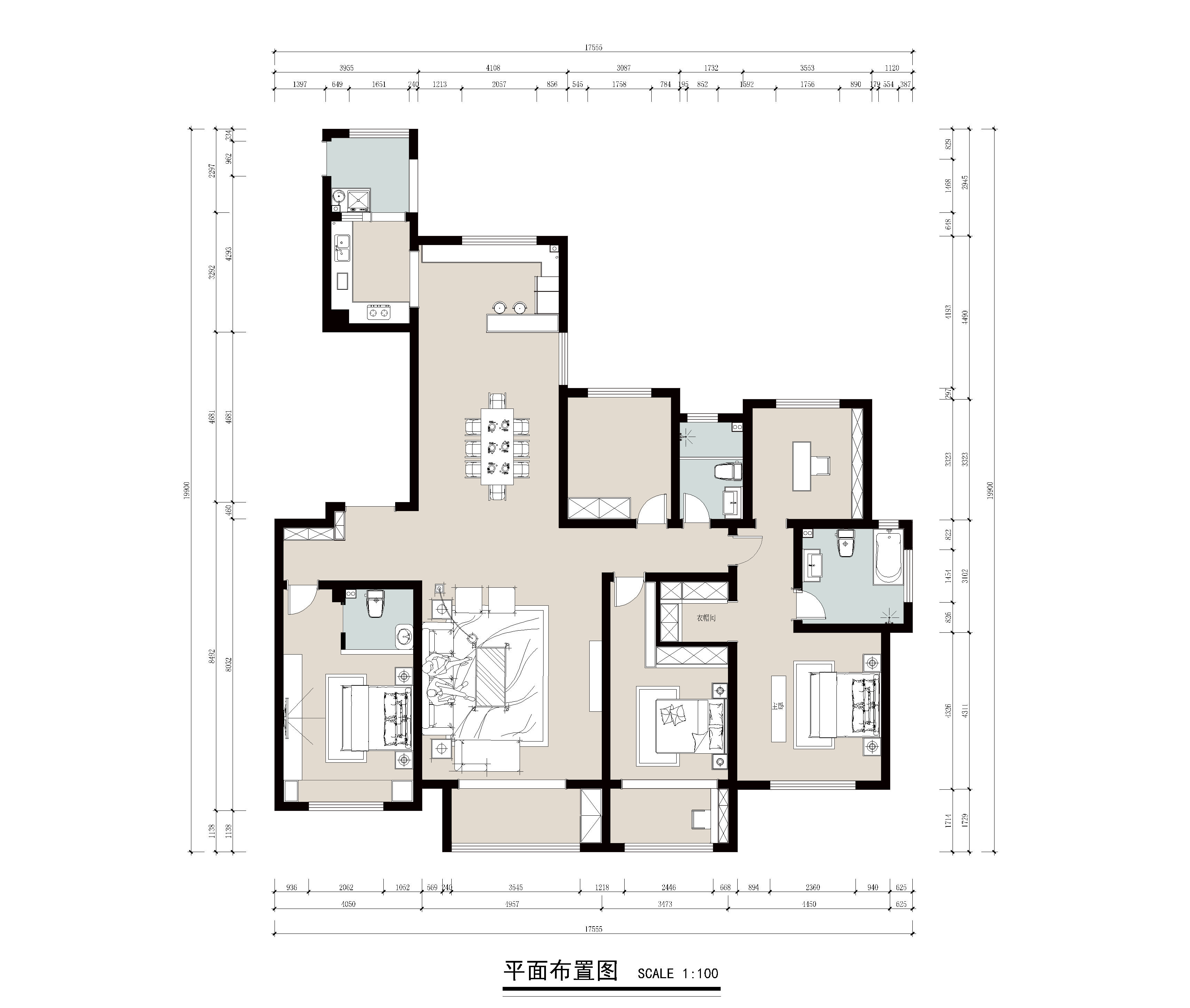 建业十八城-240平米-新中式风格-装修效果图装修设计理念