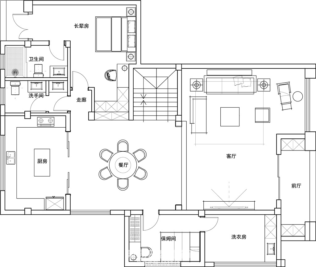 爱伦坡-380平米复式-古典美式风格大宅设计案例装修设计理念