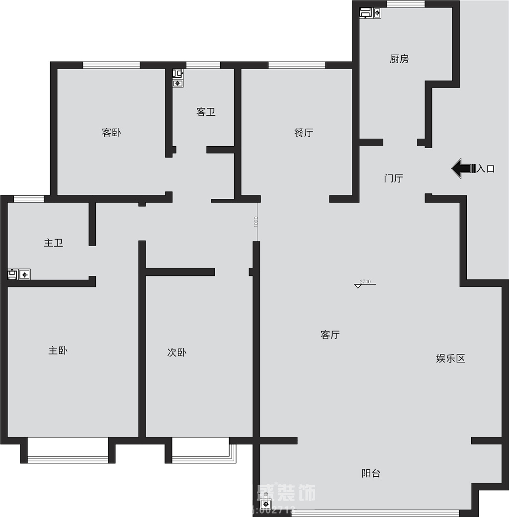 奥德海棠-160平米三居室-现代风格案例装修设计理念