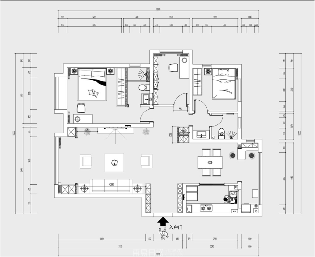 龙庭帝景-140平米三居室-新中式风格案例赏析装修设计理念