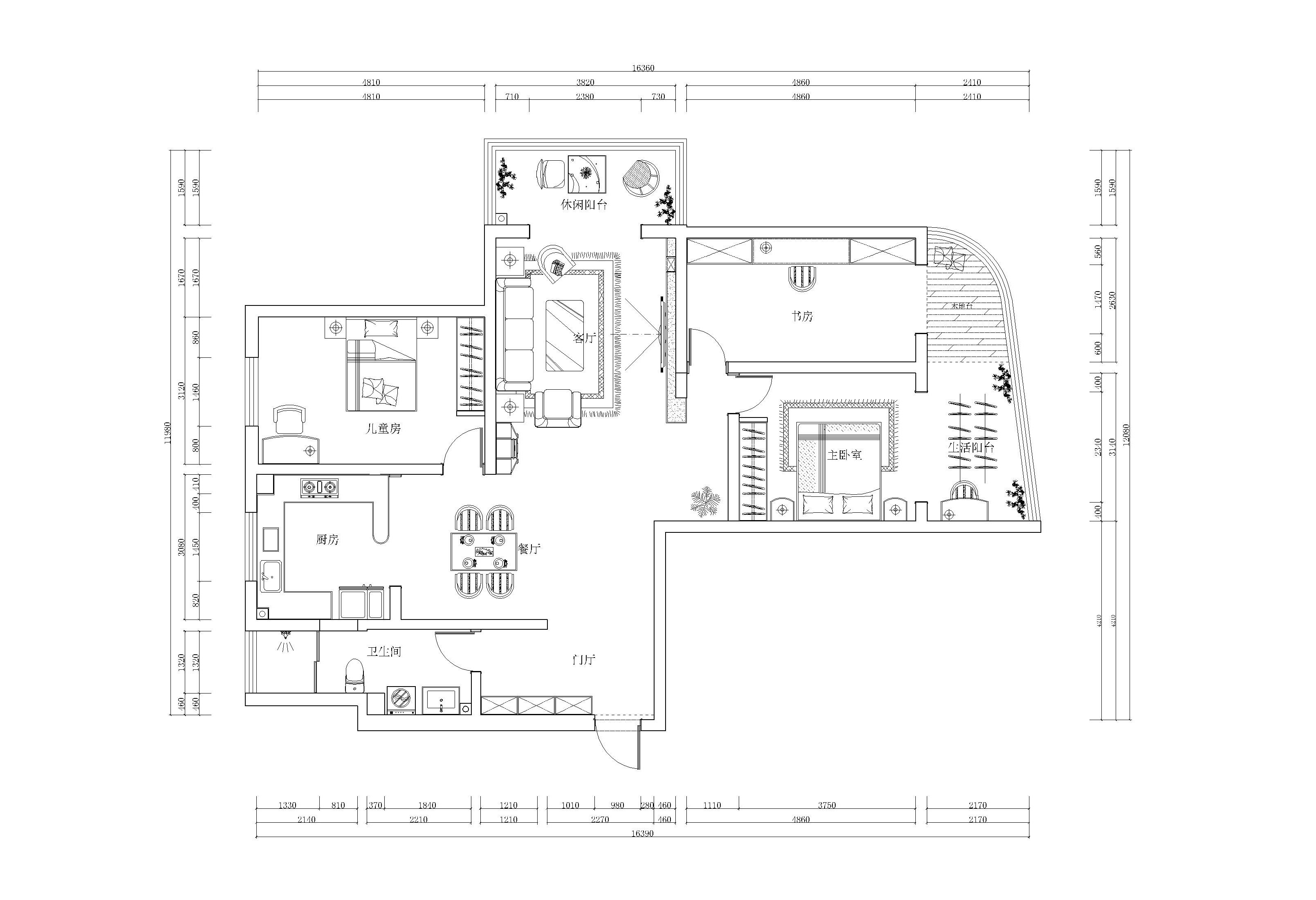 永恒华府-三室两厅160平米-现代北欧风格方案赏析装修设计理念